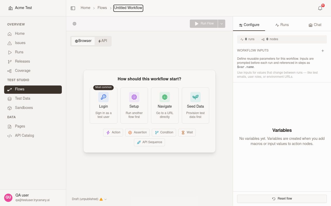 Notification node available from Flow Designer quick-create