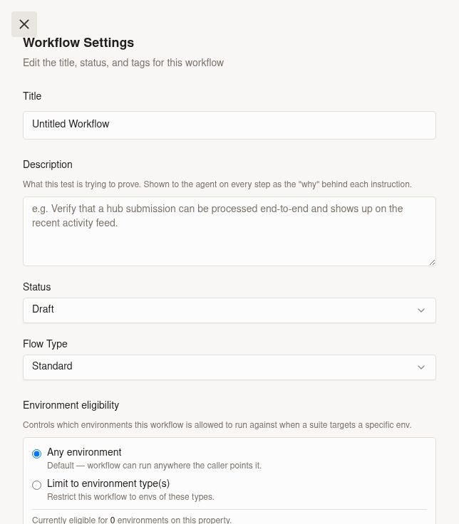 Workflow settings showing the description field in Flow Designer