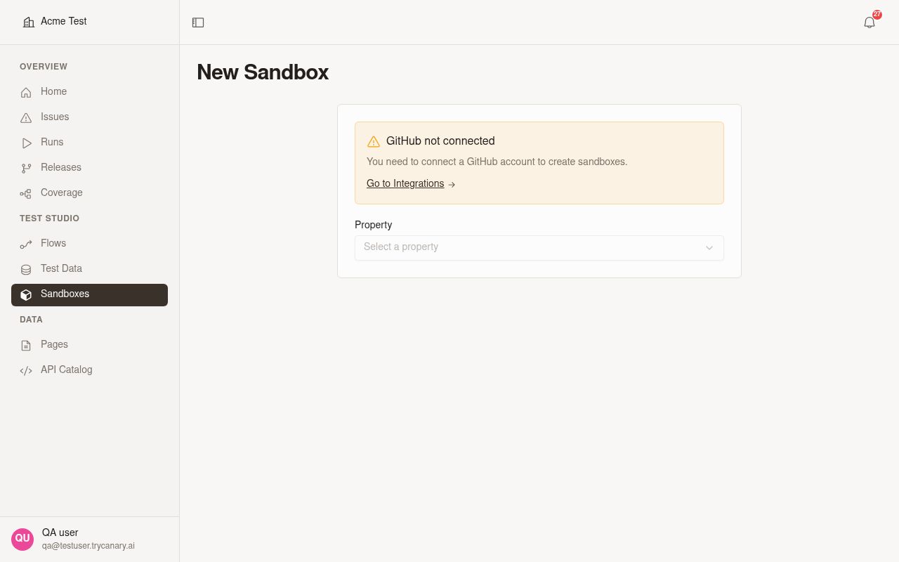 Sandbox verification flow showing clearer readiness feedback